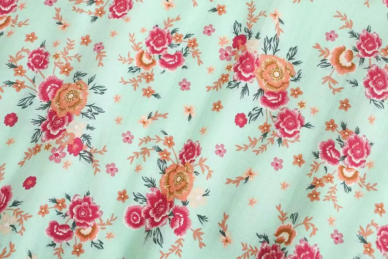 Vintage Boho Floral Maxi Dress
