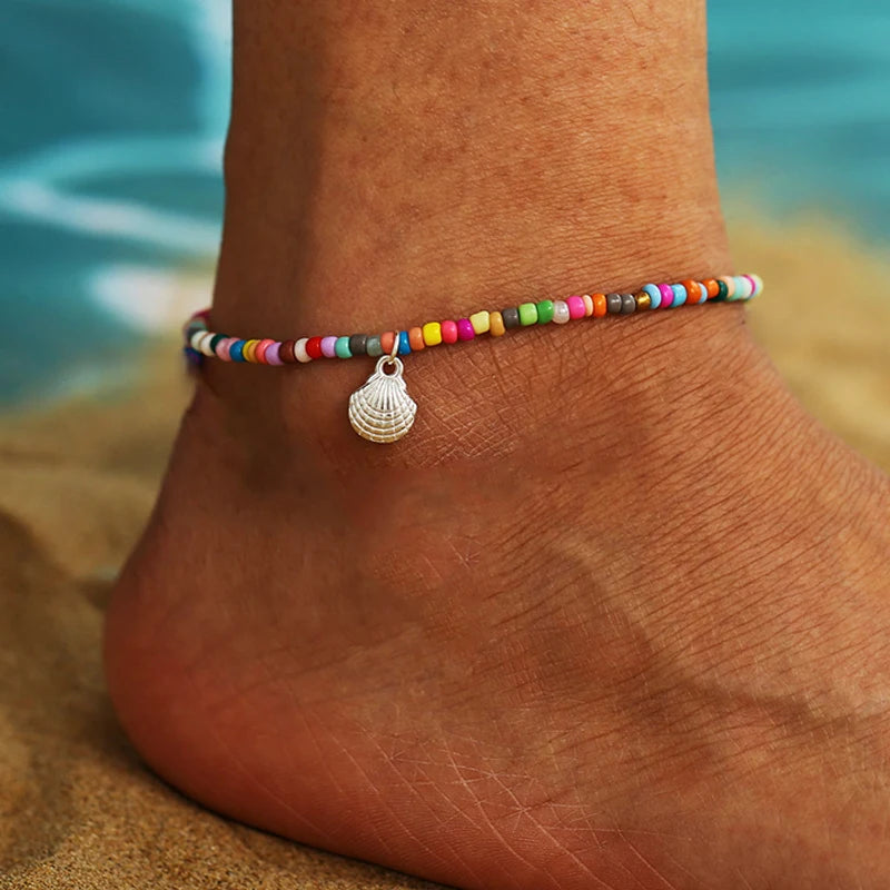 Boho Beaded Anklet Set – Summer Charm Layers