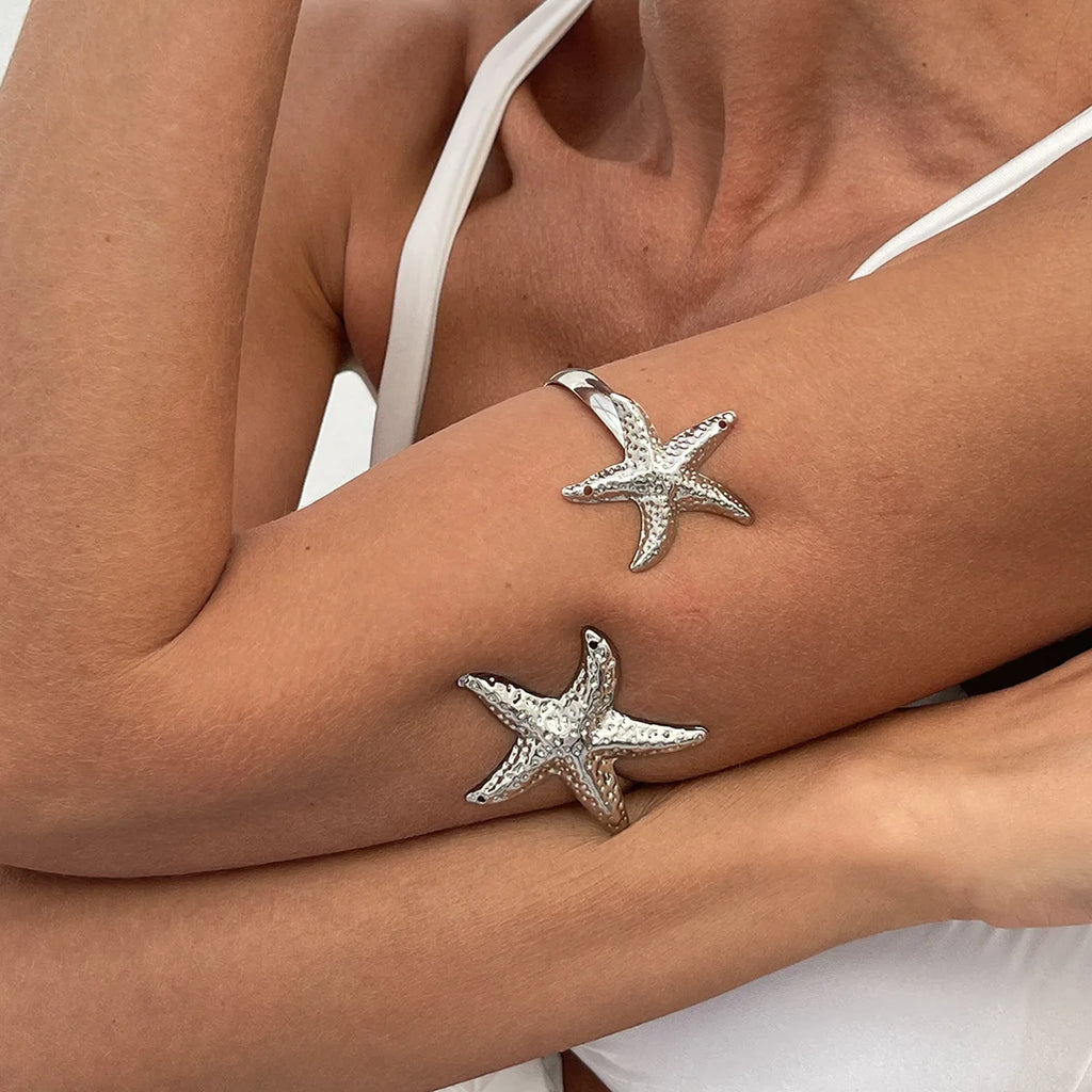 🌟 Boho Goddess Arm Cuff – Starfish & Serpent Styles