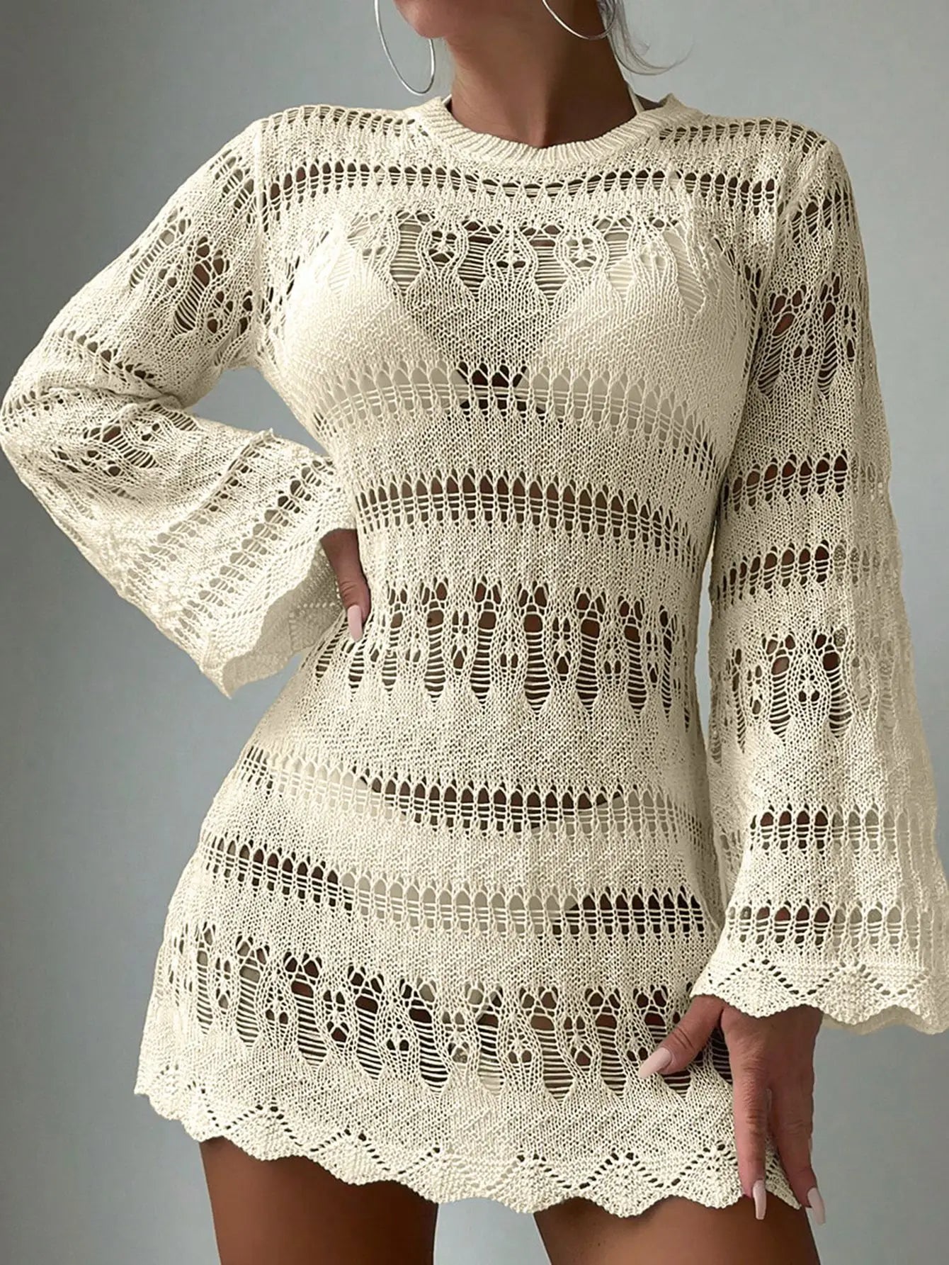 ✨ Boho Crochet Knit Beach Dress