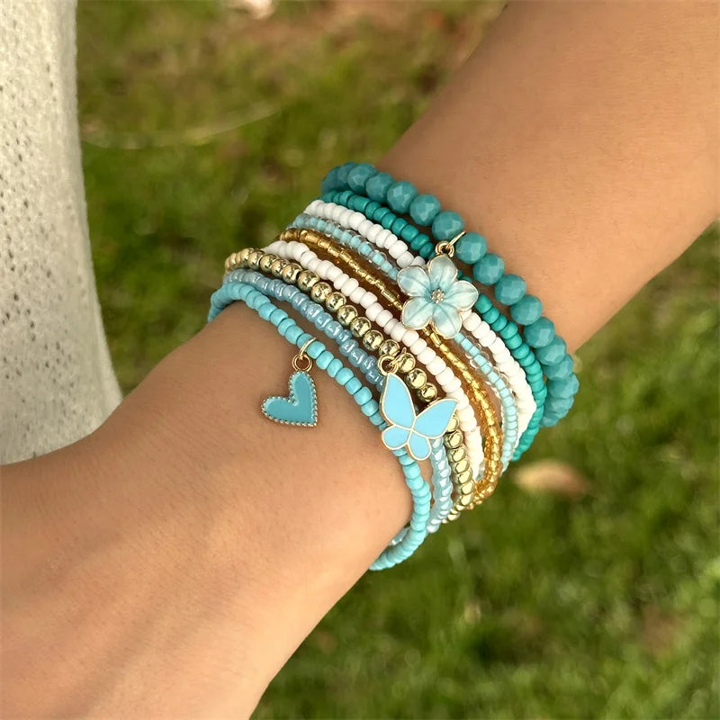 Boho Heart Beaded Wrap Bracelet