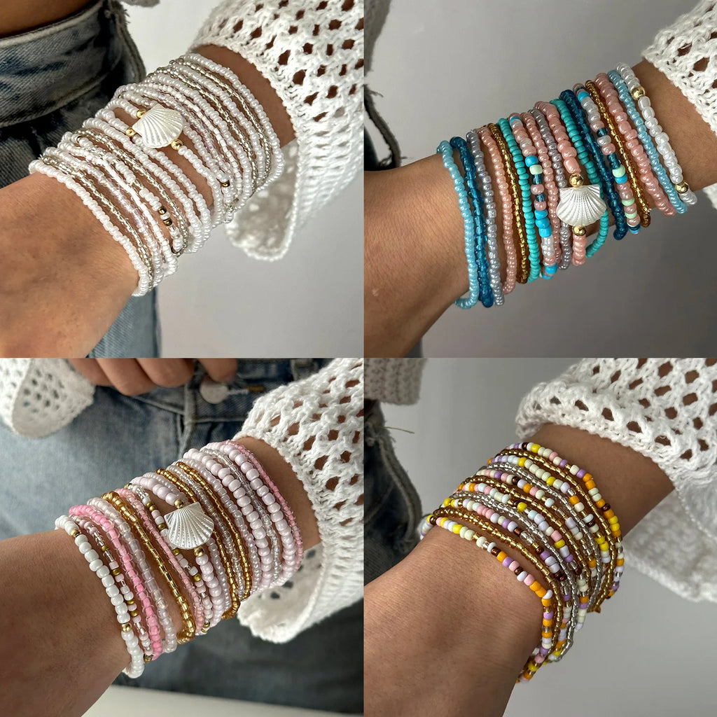 Boho Beaded Wrap Bracelet – Multi-Strand Adjustable Bangle
