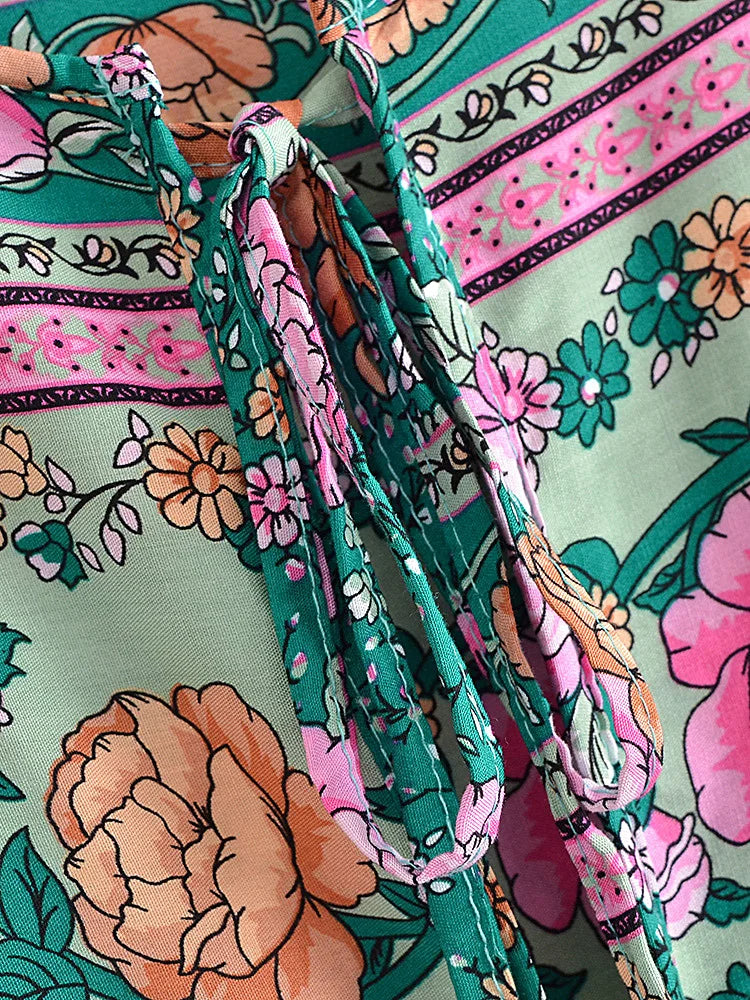 Boho Charm Floral Maxi Dress – Cotton Rayon Blend