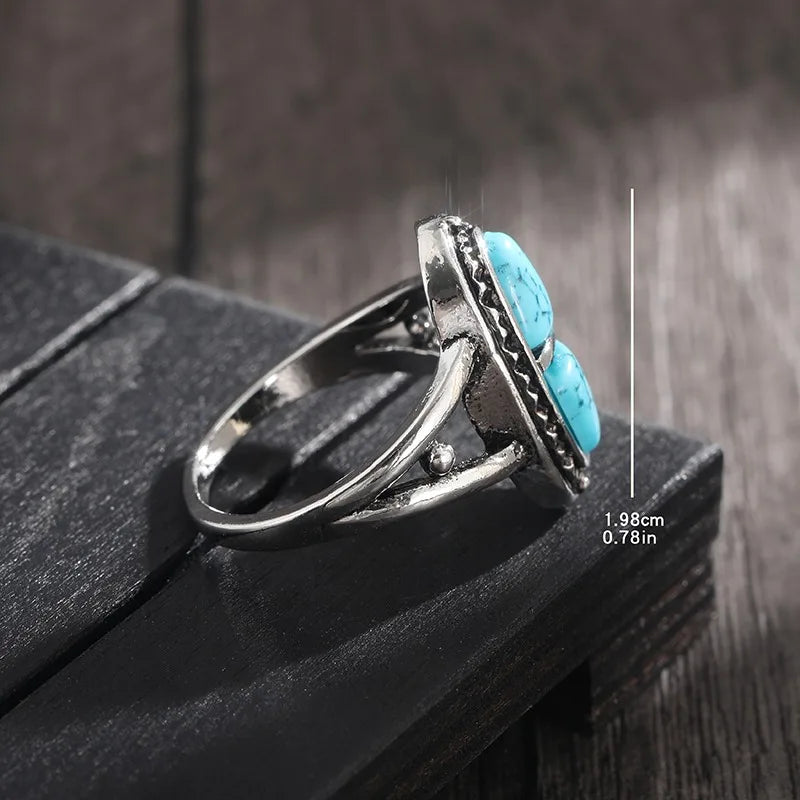 Boho Oval Turquoise Stone Ring