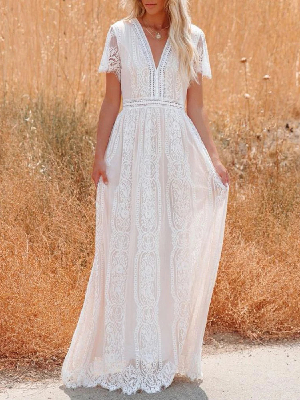 🌸 Lace Boho Maxi Dress – Romantic, Free-Spirited &amp; Timeless