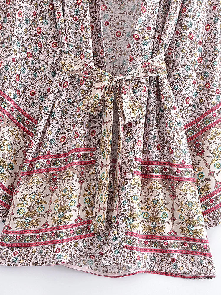 Wanderlust Floral Boho Kimono Robe - Effortless & Ethereal