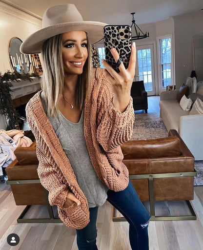 Cozy Slouch Knit Boho Cardigan