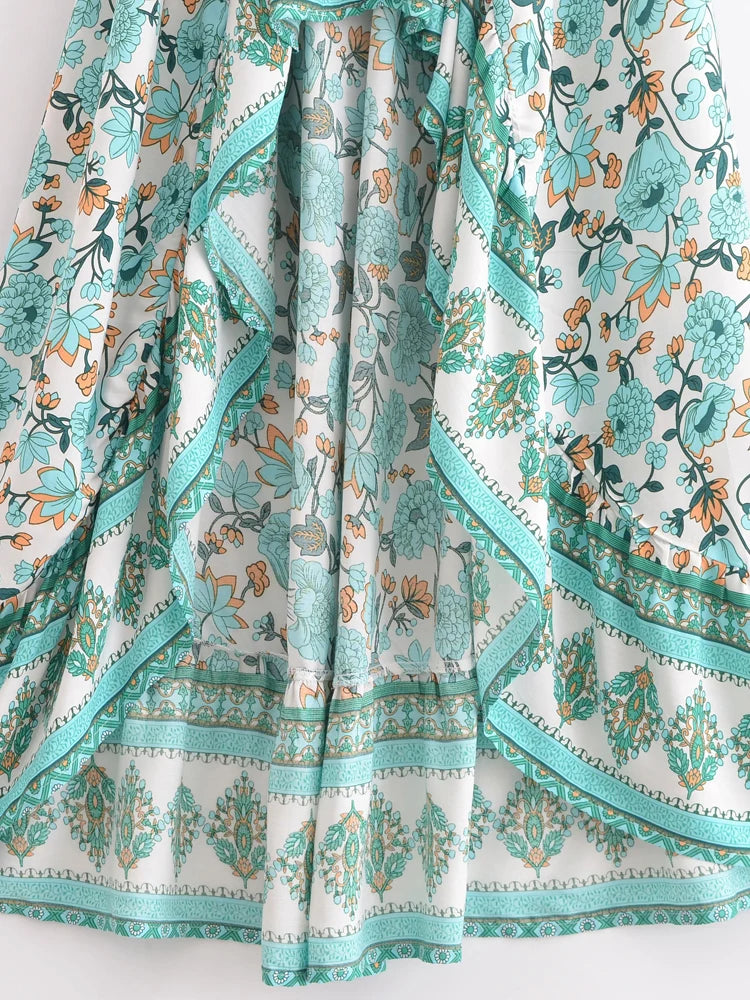 Ocean Song High-Low Boho Maxi Skirt