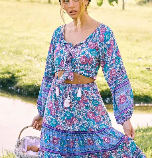 Meadow Song Floral Boho Blouse