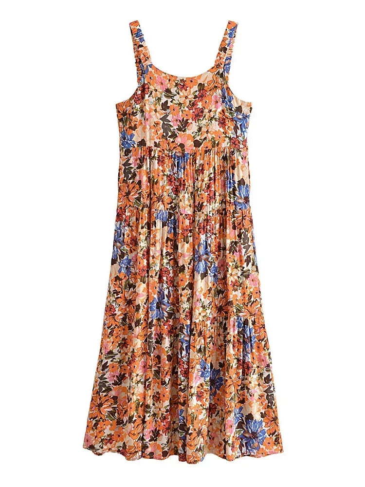Golden Hour Floral Sundress - Boho Charm