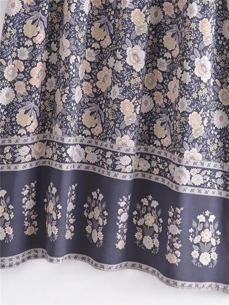 Boho Charm Floral Maxi Dress – Cotton Rayon Blend