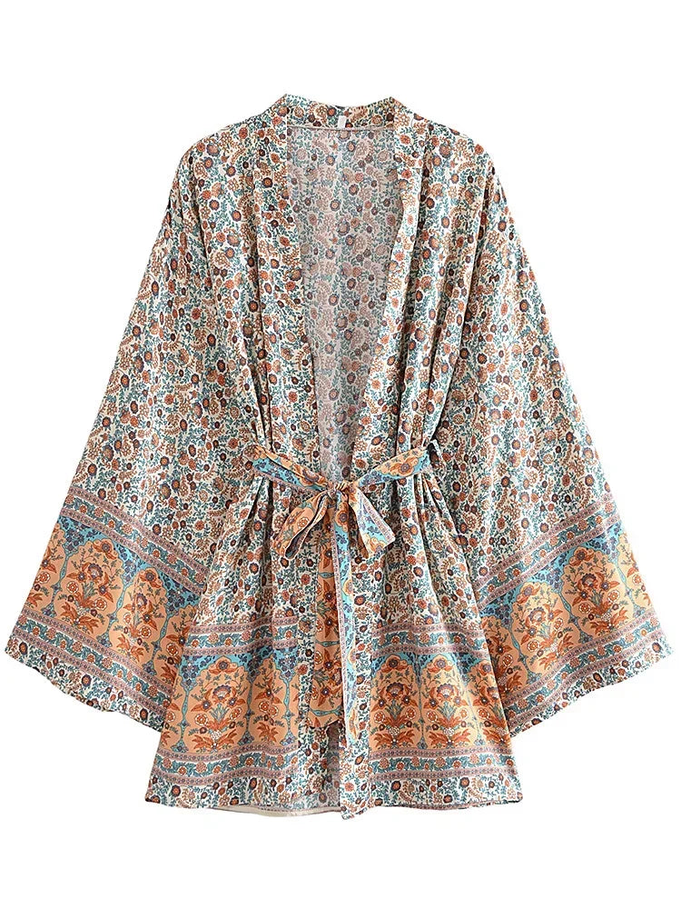 Wanderlust Floral Boho Kimono Robe - Effortless & Ethereal