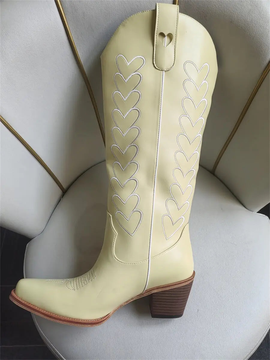 Boho Wanderlust Embroidered Tall Cowgirl Boots