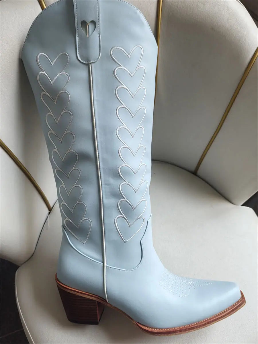 Boho Wanderlust Embroidered Tall Cowgirl Boots