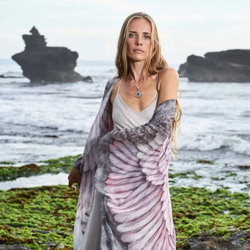 Boho Bird Wing Kimono Cover-Up – One Size