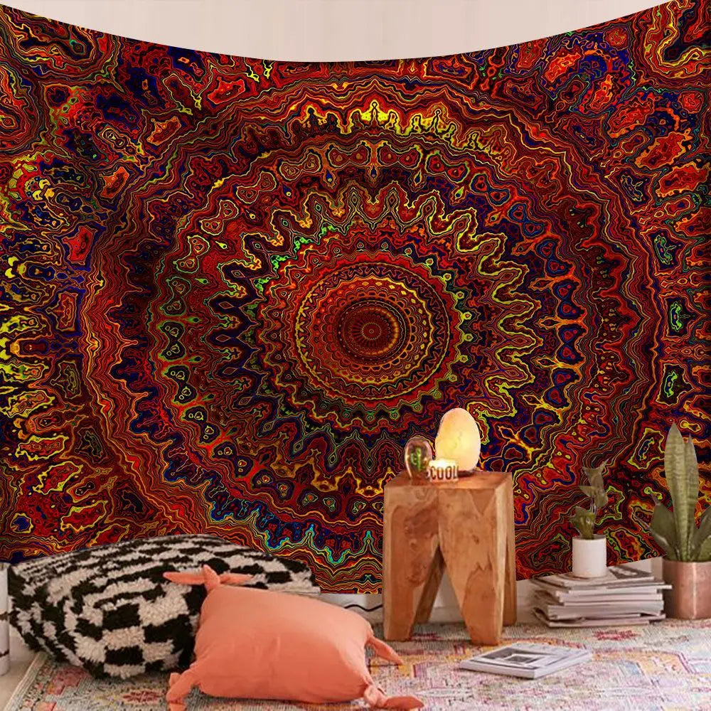 🌀 Boho Mandala & Elephant Wall Tapestry – Spiritual Vibes, Statement Walls