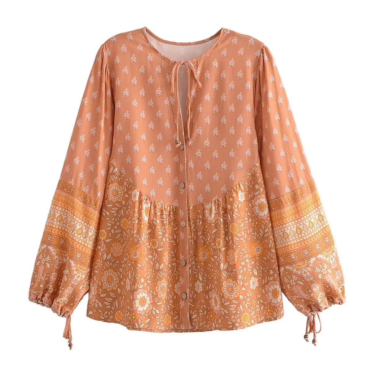 Desert Bloom Peplum Boho Blouse