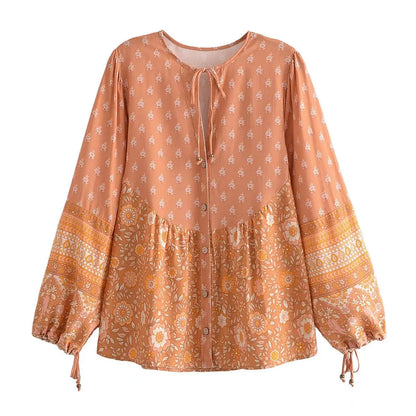 Desert Bloom Peplum Boho Blouse