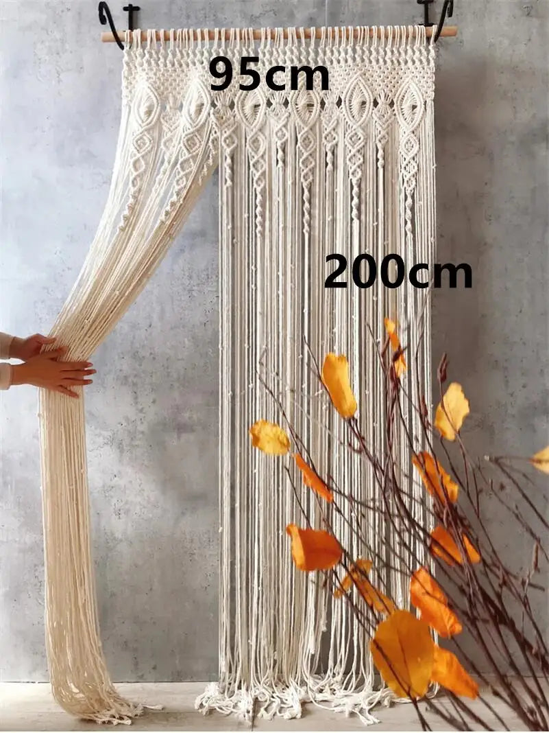 Boho Macrame Cotton Door Curtain Tapestry – Multiple Designs