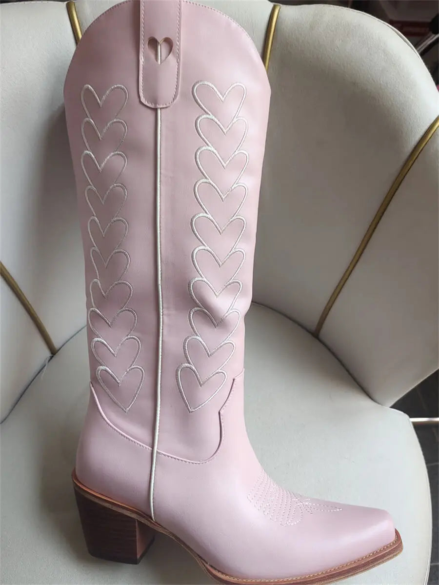 Boho Wanderlust Embroidered Tall Cowgirl Boots