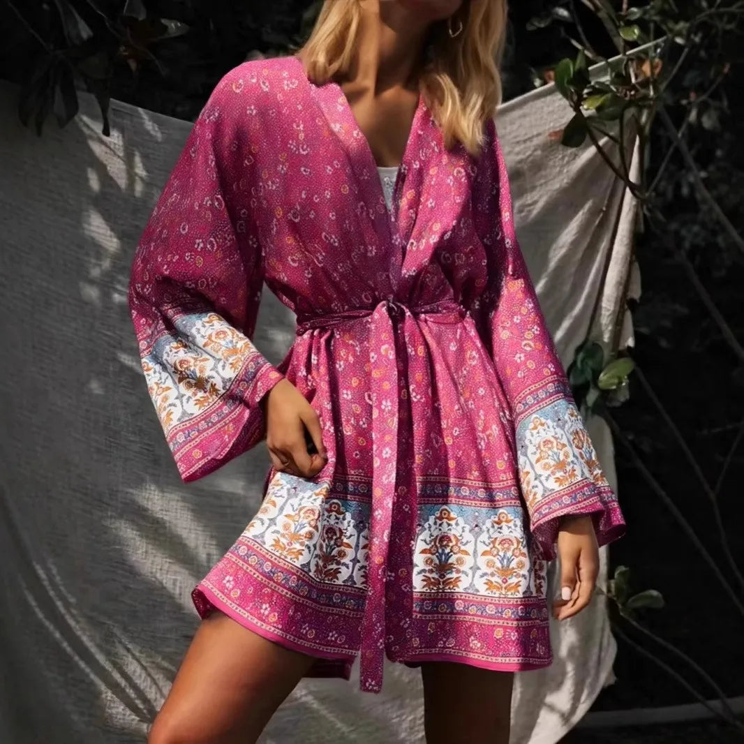 Wanderlust Floral Boho Kimono Robe - Effortless & Ethereal