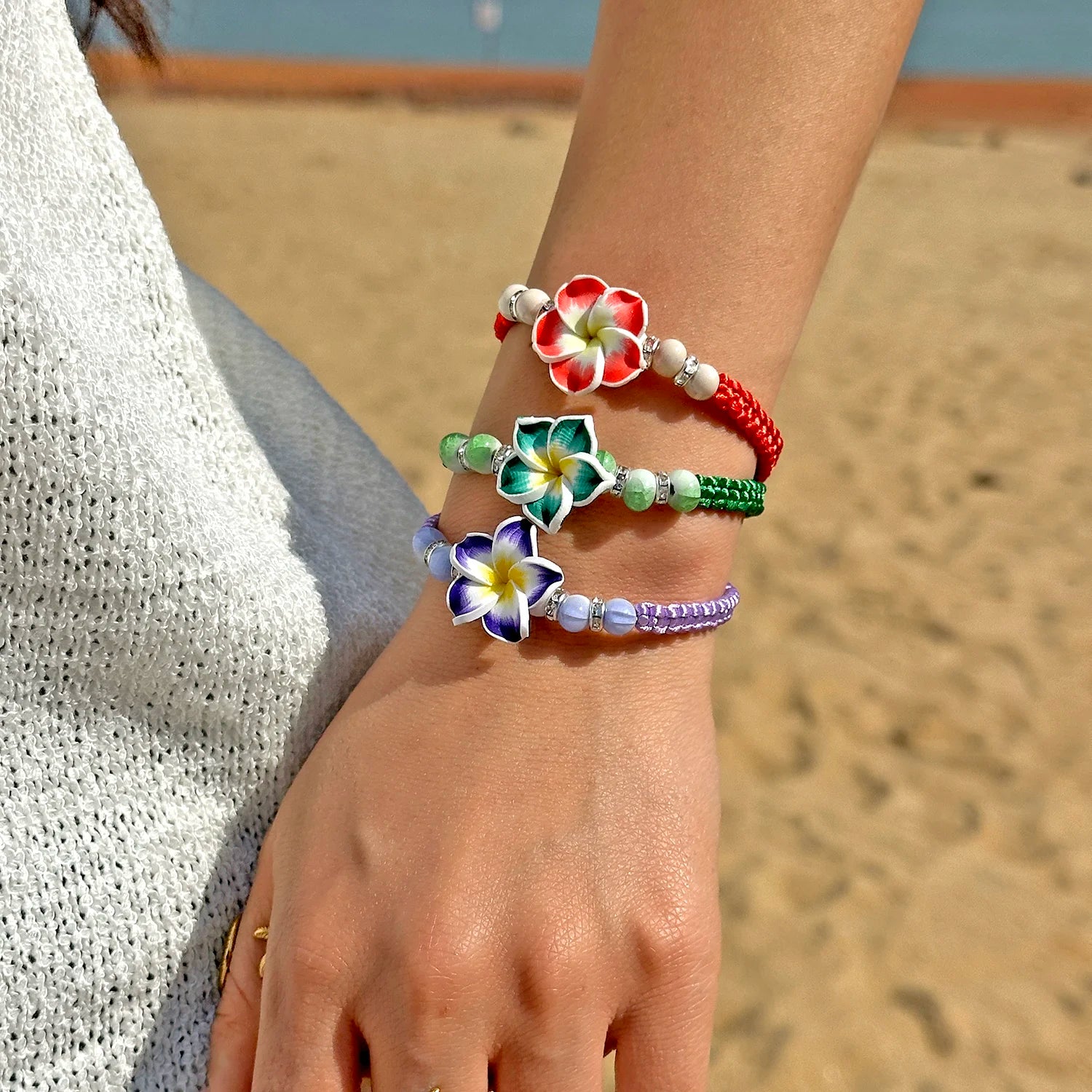 Boho Flower Cord Bracelet