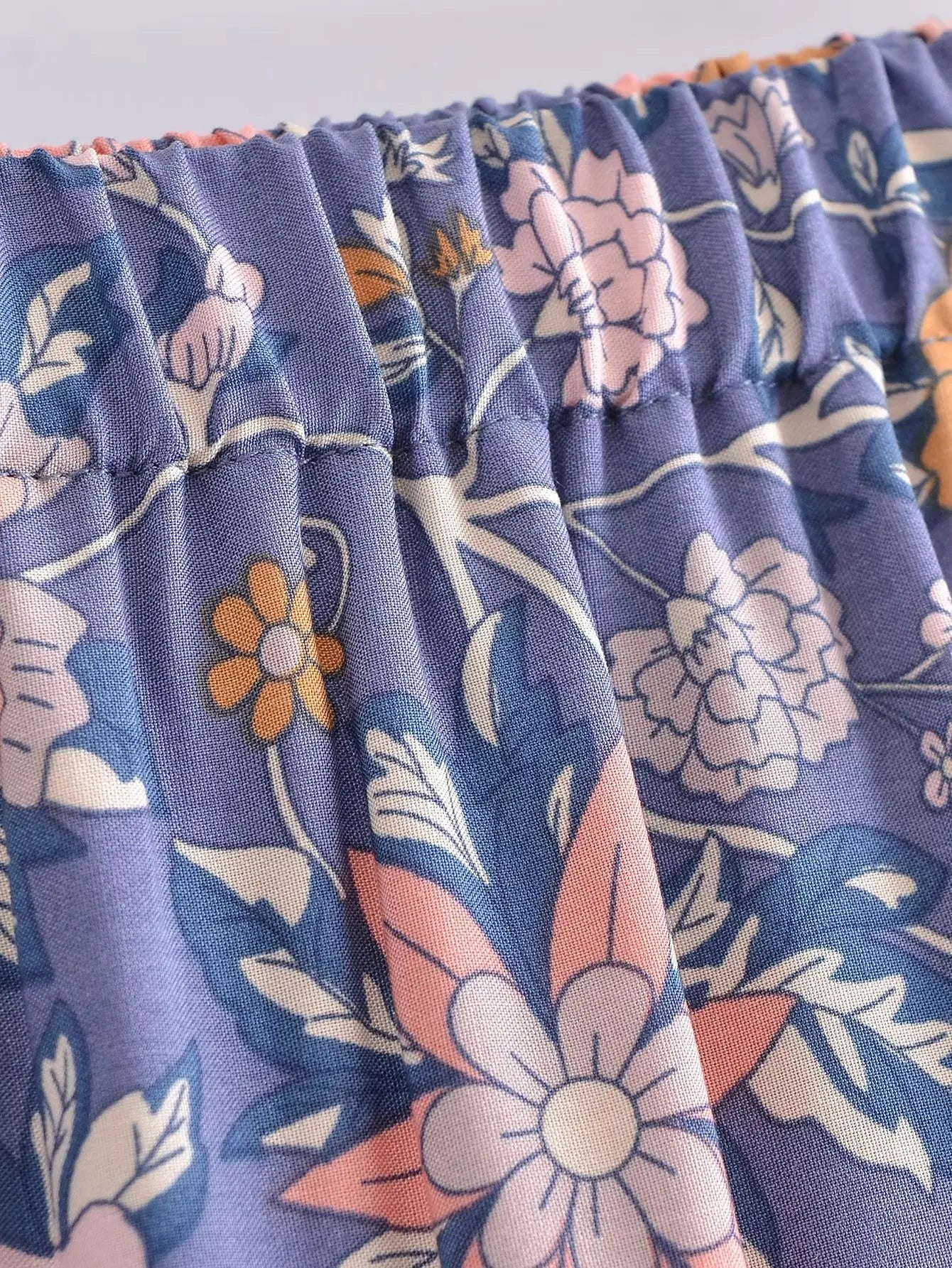 Boho Floral Print Maxi Skirt – 100% Rayon