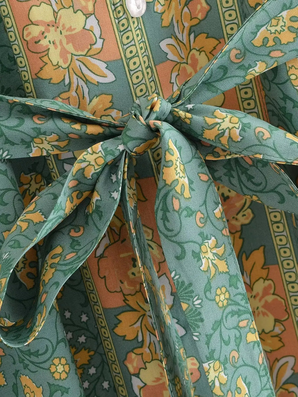 🌿 Boho Button-Up Floral Maxi Dress – Green, Red, or Brown