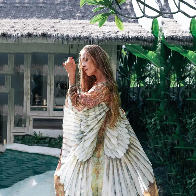 Boho Bird Wing Kimono Cover-Up – One Size