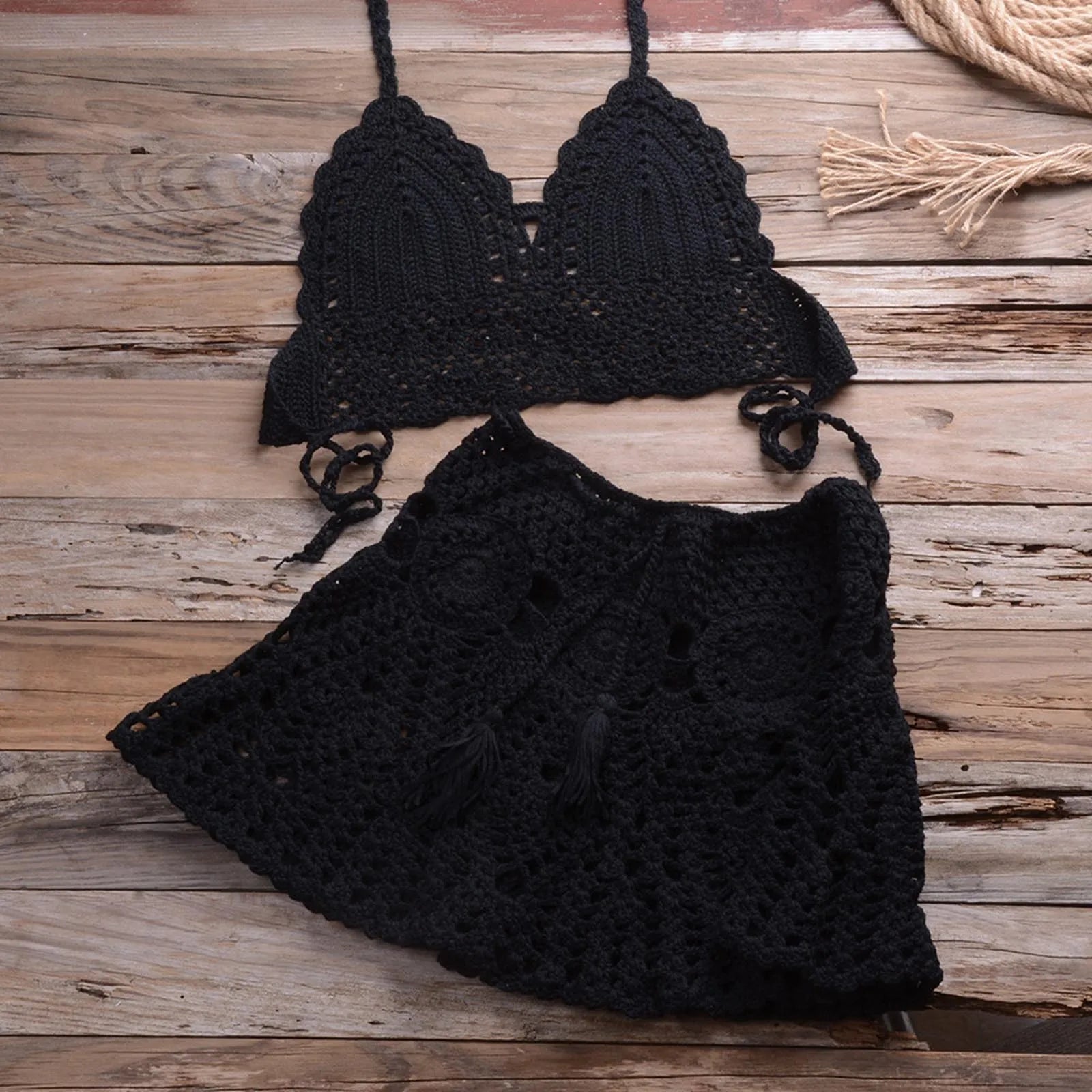 Boho Crochet Two-Piece Set