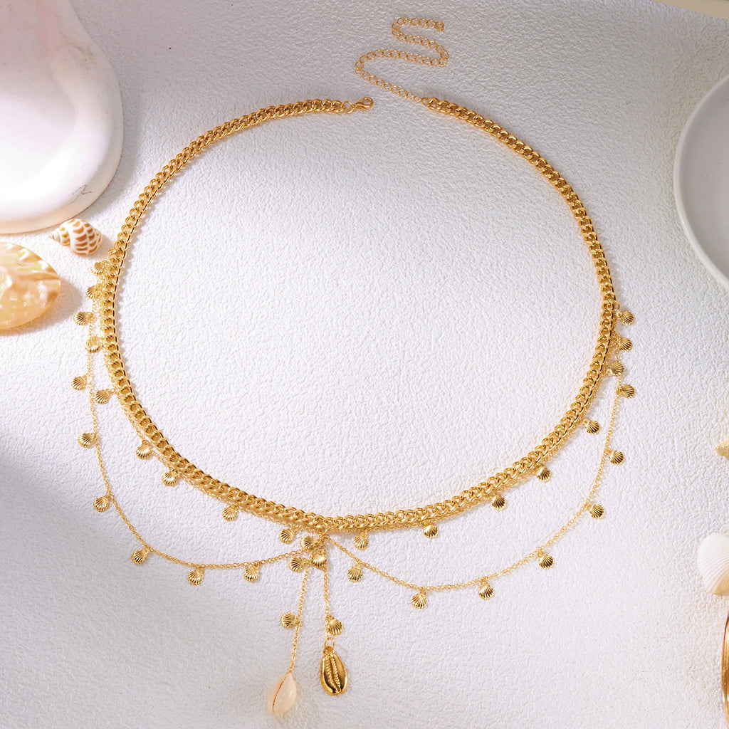 Boho Belly Chain – Gold Body Jewelry with Shells & Charms