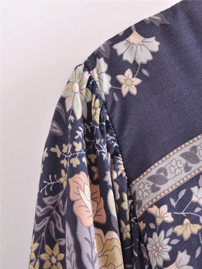 🌸 Boho Floral Tassel Blouse
