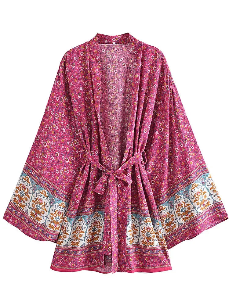 Wanderlust Floral Boho Kimono Robe - Effortless & Ethereal