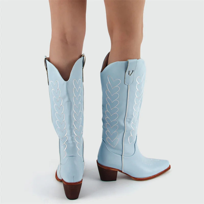 Boho Wanderlust Embroidered Tall Cowgirl Boots