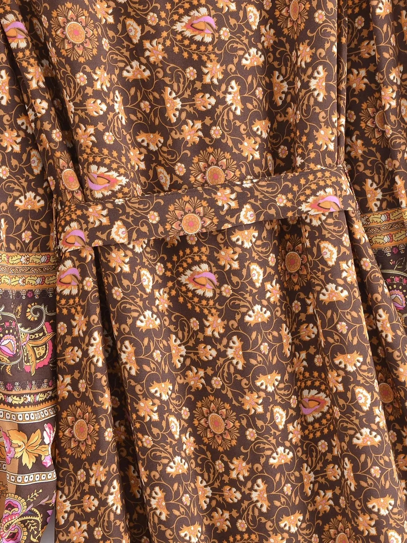 🌿 Boho Button-Up Floral Maxi Dress – Green, Red, or Brown
