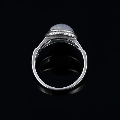 🌙 Teardrop Moonstone 925 Silver Ring – 9x13mm Natural Stone