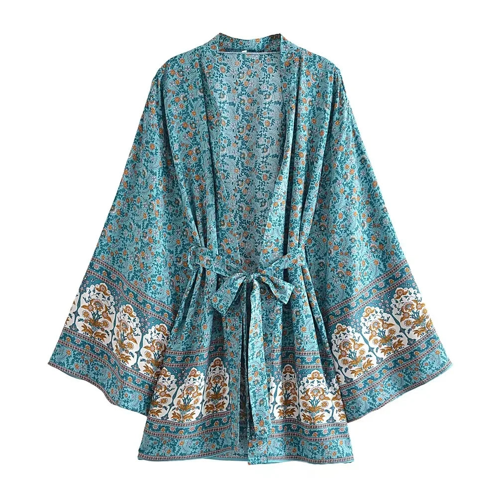 Wanderlust Floral Boho Kimono Robe - Effortless & Ethereal