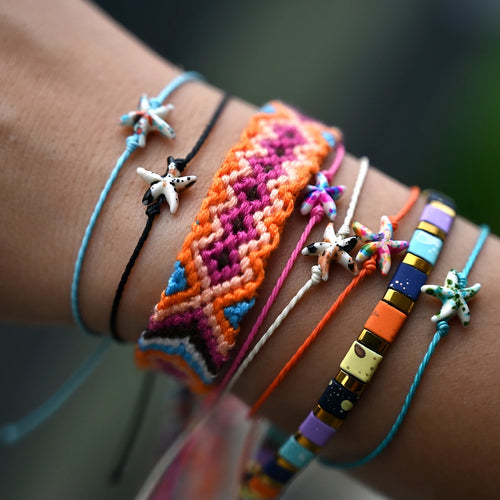 6-Piece Boho Starfish Friendship Bracelet Set