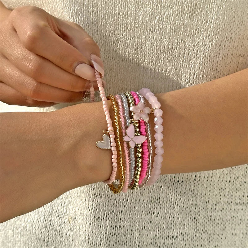 Boho Heart Beaded Wrap Bracelet