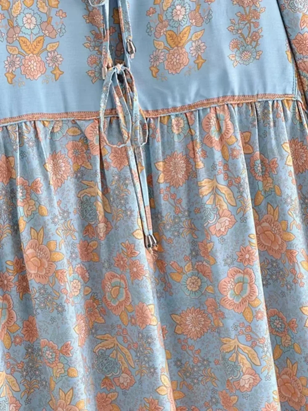 Boho Charm Floral Maxi Dress – Cotton Rayon Blend