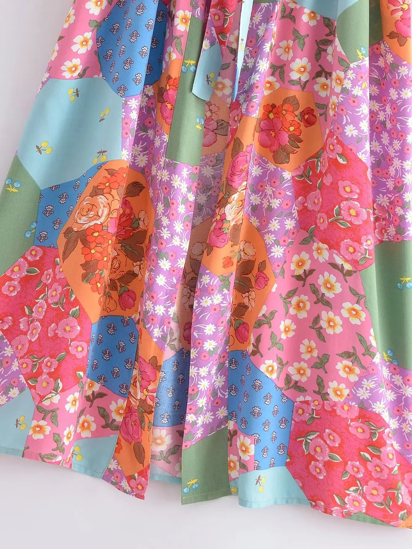 Kaleidoscope Dream Boho Patchwork Kimono - Floral Duster Robe
