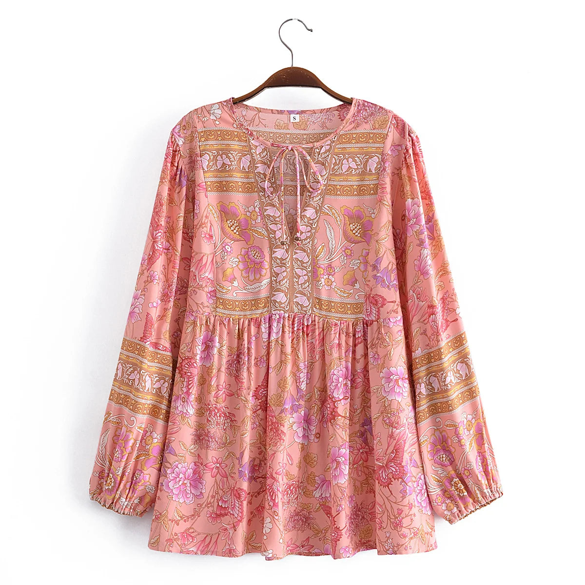 Boho Sunset Dreams Floral Tunic Top – Cotton Rayon Blend
