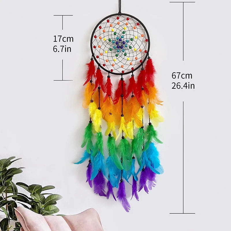 Rainbow Feather Dreamcatcher
