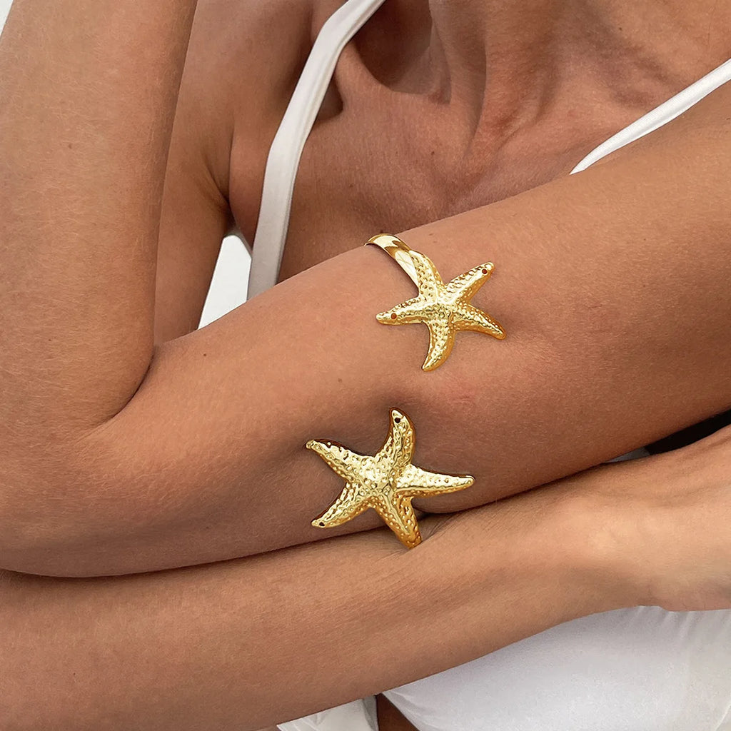 🌟 Boho Goddess Arm Cuff – Starfish & Serpent Styles