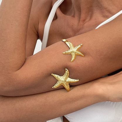 🌟 Boho Goddess Arm Cuff – Starfish & Serpent Styles