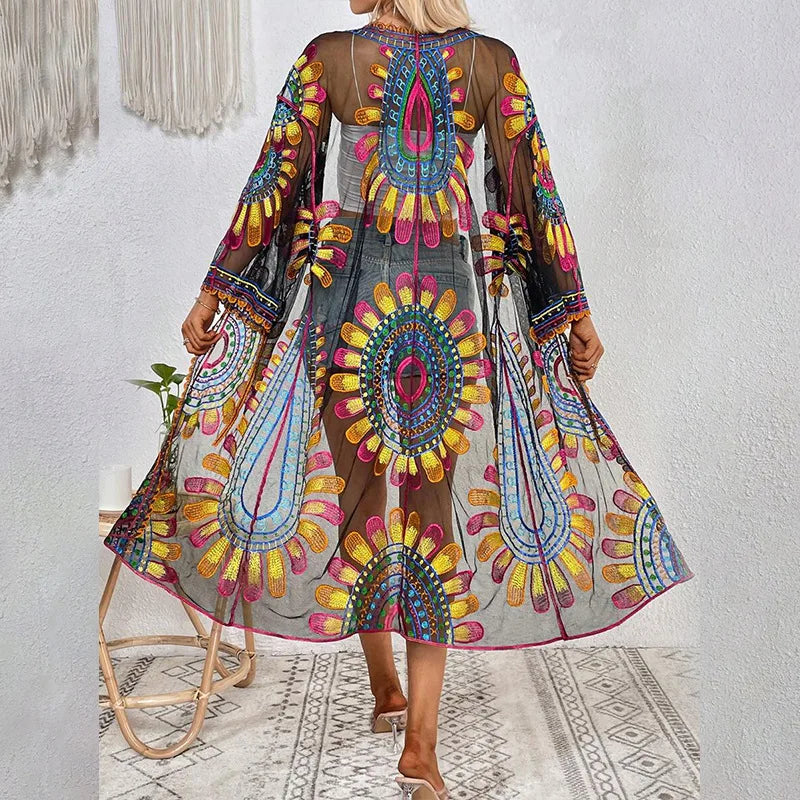 Boho Printed Kimono Cover-Up – One Size, 4 Color Variants
