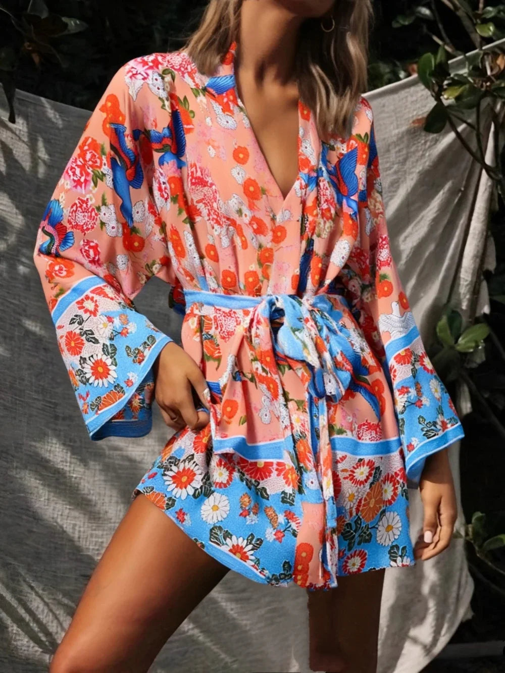 Boho Floral Kimono Cover-Up - Pink Paradise