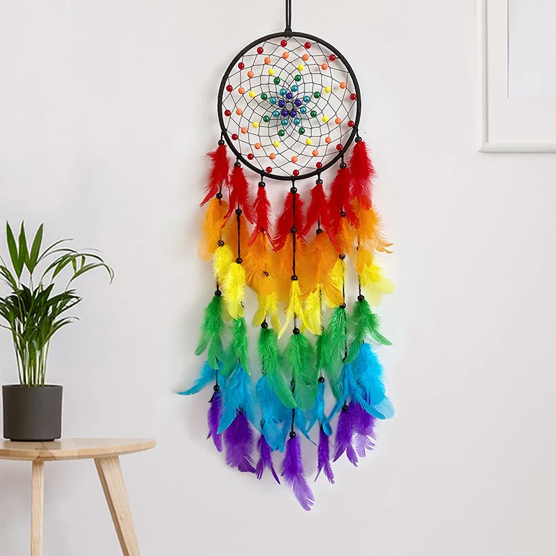 Rainbow Feather Dreamcatcher