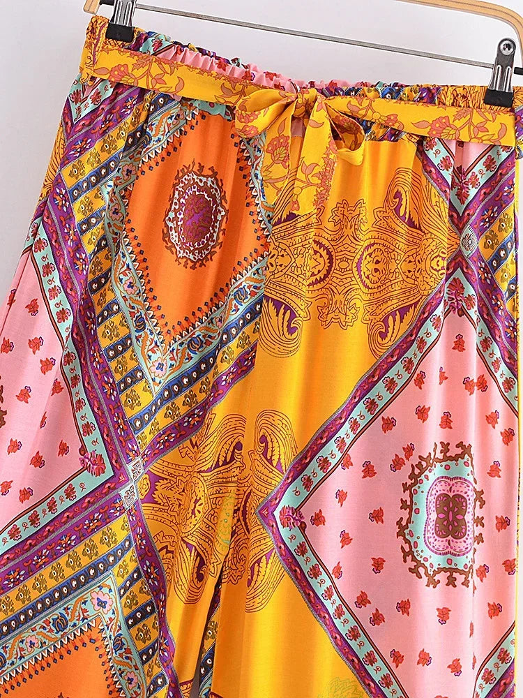 Free Spirit Floral &amp; Geo Print Boho Pants