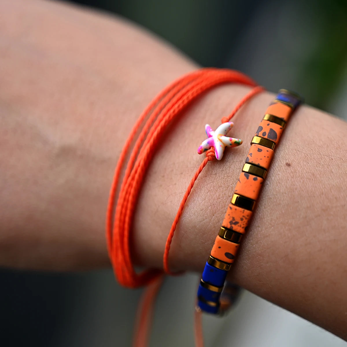 6-Piece Boho Starfish Friendship Bracelet Set